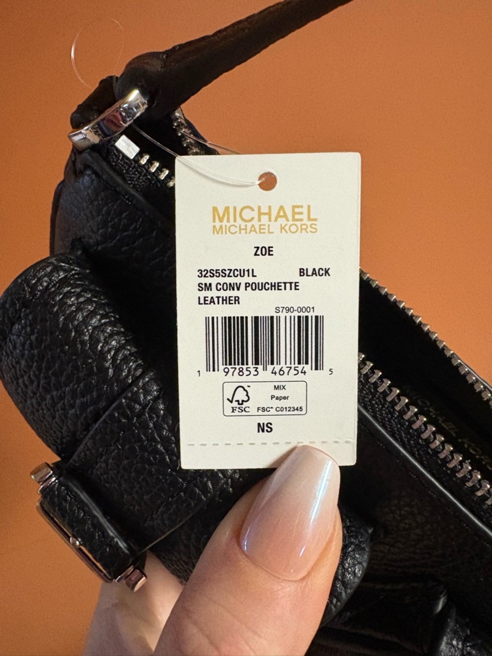 Michael Kors Zoe Black Leather Shoulder Bag with Buckle Pockets - Picture 8 of 9